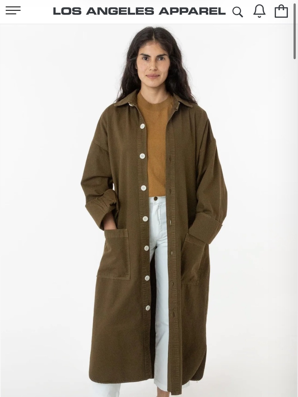 Los Angeles Apparel Dark Olive Lab Coat